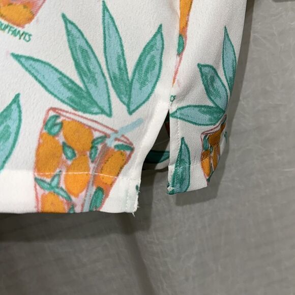 Bouffants & Broken Hearts L White Teal Orange Lemonade Print PJ Short Set - Picture 16 of 16